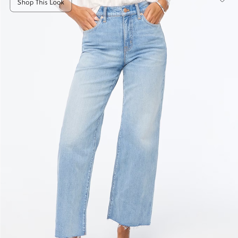 J. Crew Factory Wide-leg cropped jean in all-day stretch